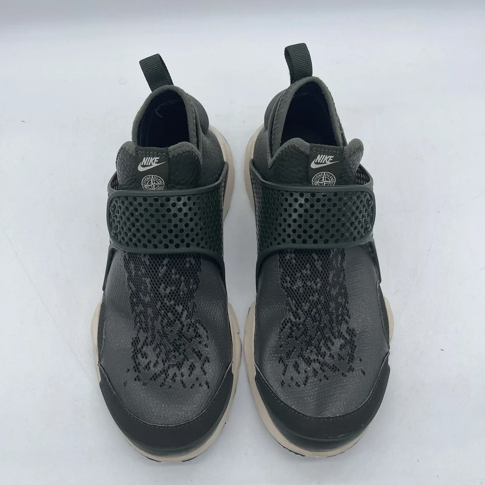 Nike 910090-300 Men's Size 7 Stone Island Sock Dart Mid Shoes 'Sequoia' Sneakers